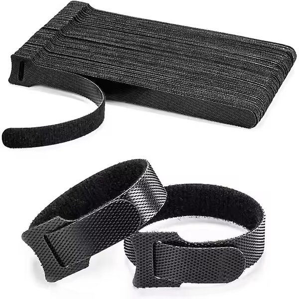 Bridas Para Cables with Velcro Bridas Para Cables Reutilizables, Paquete de 50 Negro - 1