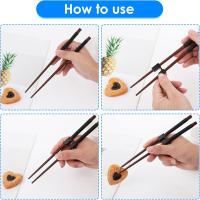5 Pieces Reusable Chopsticks Helpers Training Chopstick Hinges Connector Easy Chopstick Trainers for Adults, Beginner, or Learner (Black) - details 1