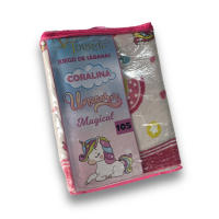 UNICORNIO - Juego De Sábanas Coralina Invierno Vivid Torral Unicornio Nubes Rosa Arcoiris (90 - 105 cm) - details 2
