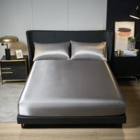 Sábana Elástica De Seda UPzo 100% Poliéster Para Cama Reina Sin Almohadero Funda De Matrícula Con Borde Elástico Cubierta De Seda Para Adultos - details 1