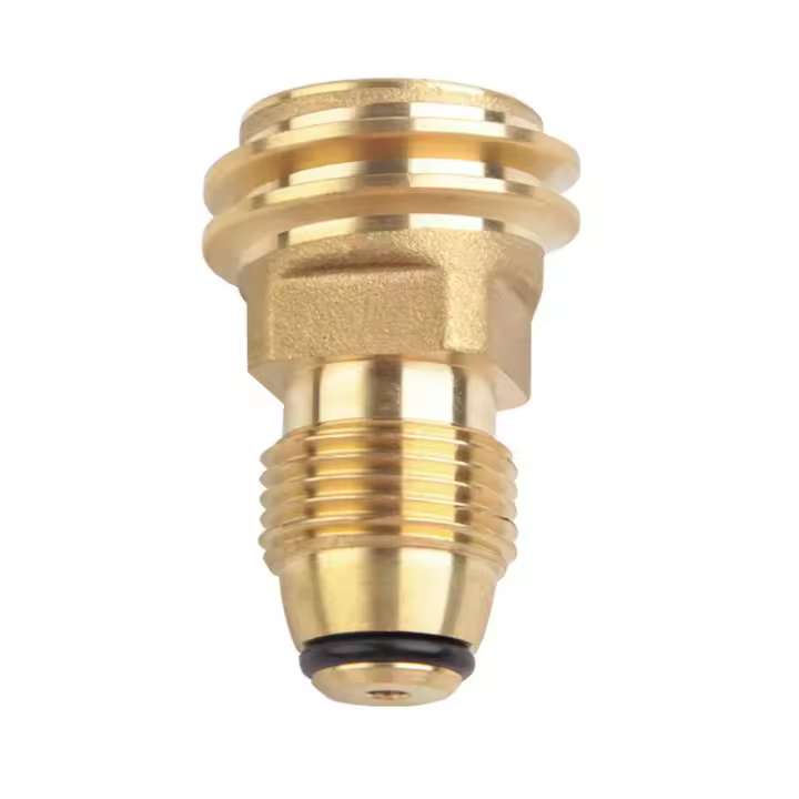 Adaptador De Latón Para Tanque De Propano LP Con Válvula De Servicio a Salida QCC Herramienta De Interruptor Sin Dispositivo Ignición - 1