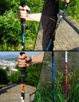 Palo De Camuflaje Ultraligero Plegable Con Absorción De Choque Para Senderismo Montañismo Camping Viajes Y Excursiones Al Aire Libre - details 9