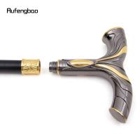 Bastón De Moda Dorado Y Negro Con Líneas Fluídas Para Cosplay Y Fiestas Decorativo Y Elegante Con Punta De Goma 92cm - details 9