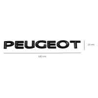 Banner - Emblema adhesivo de letras compatible con Peugeot negro brillo 164 mm