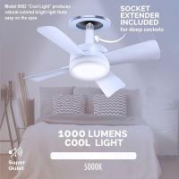 Ventilador de techo con luz, 3 velocidades, 4 aspas silenciosas, luz LED regulable, mini ventilador de techo moderno blanco para dormitorio, sala de estar y cocina. - details 3