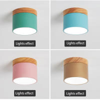 Lámpara De Techo Sólida De Madera Para Entrada Baño Cocina Sala De Estar Iluminación LED Superficie Montada Moderna - details 17