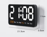 Reloj de pared digital LED, 12/24 horas, números grandes, pequeño y Silencioso, Blanco - details 0
