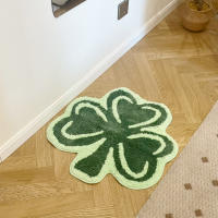 Alfombra Tufted De Hoja De Clove Verde 100% Acrílico Alfombrilla Antideslizante Absorbente Para Puerta Alfombra Geométrica Para Sala De Estar Area - details 7