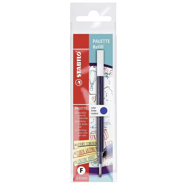 Stabilo recambio tinta de gel retráctil palette fine azul caja -10u- - 1
