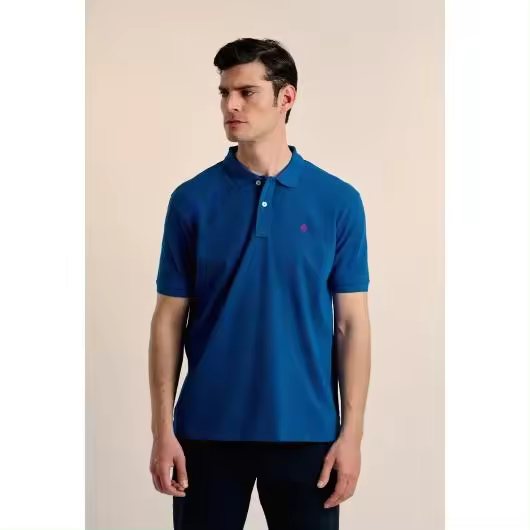 Polo Valecuatro clásico algodón piqué azul - 1