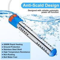 Cecodadi calentadores de agua de inmersión portátiles eléctricos sumergibles para piscina/bañera de hidromasaje con 304 SS para bañera, cubo, lavabo, 1 galones de agua en minutos (azul, 3000 W) - details 2