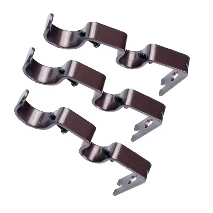 Juego De 3 Soportes Ajustables Para Cortina Doble De Metal Acero Inoxidable Para Percha De 1 Y 5/8 Pulgadas Soporte De Muro Para Perchas De Cortina - 1