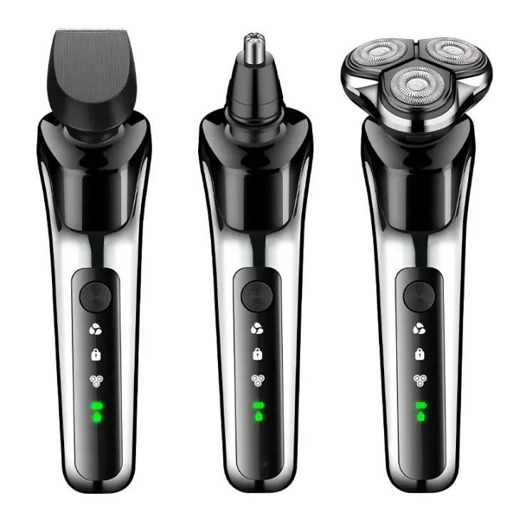 Cortacésped Eléctrico USB Y Enchufe 3-en-1 Para Hombres Set De Afeitadora Con Carga Por Inercia De Acero Inoxidable - 1
