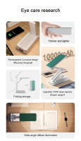 Lámpara De Escritorio Plegable Portátil Con Reloj Y Luz De Lectura LED Recargable a Través De USB Economía De Energía - details 1