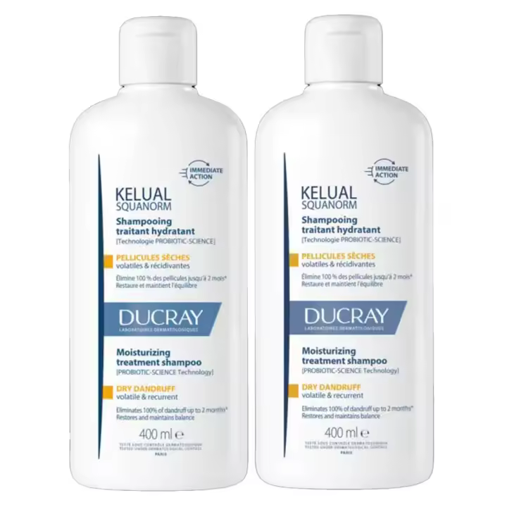 Ducray Kelual Squanorm Champú Hidratante Caspa Seca 400 ml Duplo - 1