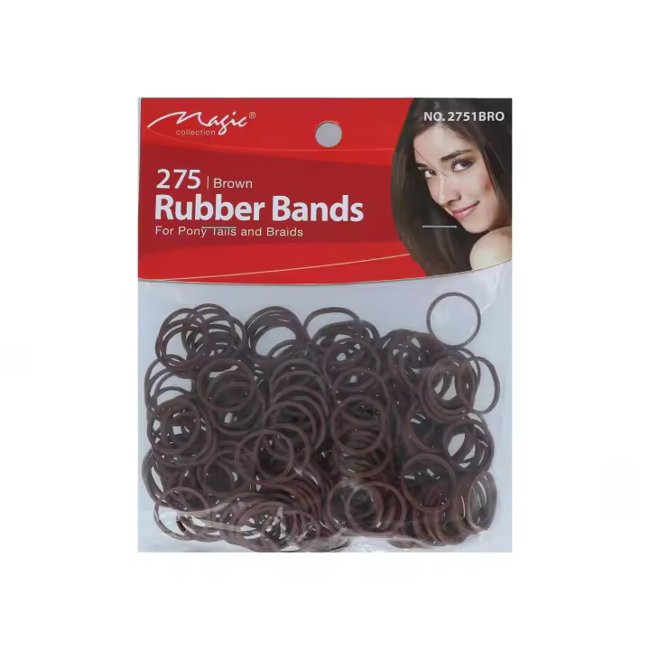 Magic rubber bands castaño (2751bro), gomas elásticas pequeñas Belleza y cuidado de tu cabello y tu piel con Magic. - 1
