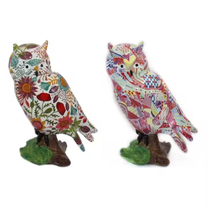 SIGNES GRIMALT Signes Grimalt By SIGRIS - Figura Buho 2 Unidades Blanco de Resina | Figuras De Resina Para Jardin - 1