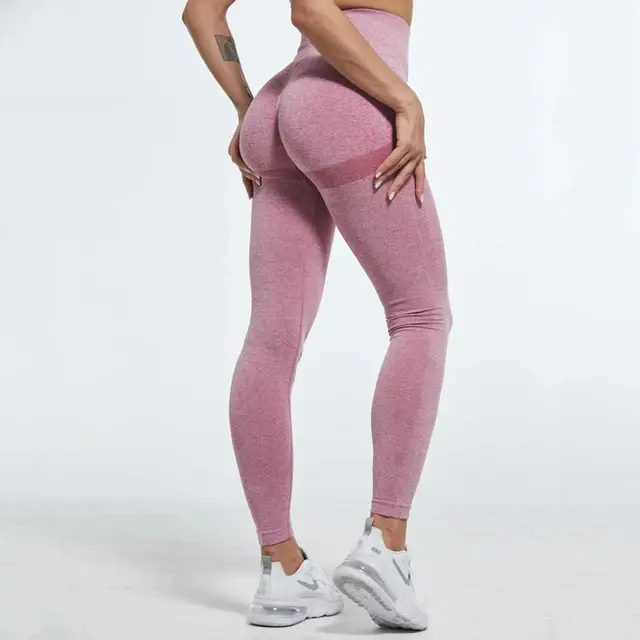 Pantalones De Yoga Sin Costuras Para Mujer Cintura Alta Levantamiento De Glúteos Tallas Grandes Fitness Leggings Activewear Casual - 1