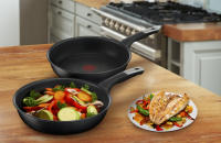 Tefal Juego de 2 sartenes Tefal Unlimited de 22 y 28 cm, resistencia a los arañazos, apto para todo tipo de cocinas, fácil de limpiar, alto rendimiento seguro, revestimiento antiadherente, Thermo-Signal, fabricado en Francia, inducción, G2559072 - details 2