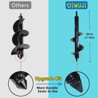 Garden Auger, Hex Shank Stainless Steel, Thermal Auger, Dig Holes Cultivate Deeply, Convenient Planting Tool for Flower Planting Trees Shrubs (Dia: 8cm L: 30cm) - details 0