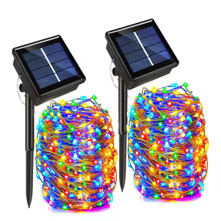 Cadena De Luces Solares LED Para Jardín Y Jardín Decoración De Navidad Impermeable De 32m/22m/11m/7m Luz De Farolillo Festivo - 1