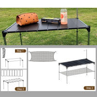 Mesa De Camping De Aleación De Aluminio Plegable Ultraligera Con Organizador De Almacenamiento Grande Y Palo De Luz Para Playa Y Carro De Transporte - details 6
