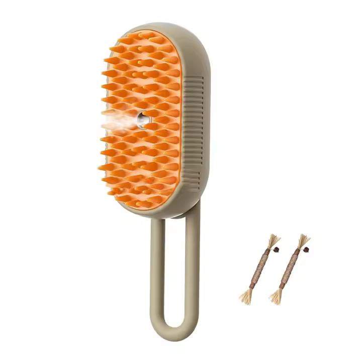 Cepillo, cepillo de limpieza, cepillo de aseo con rociador para gatos, cepillo para gatos Cloud Care, cepillo para mascotas con vapor 3 en 1, mango de vapor multifuncional para gatos y perros (blanco) - 1