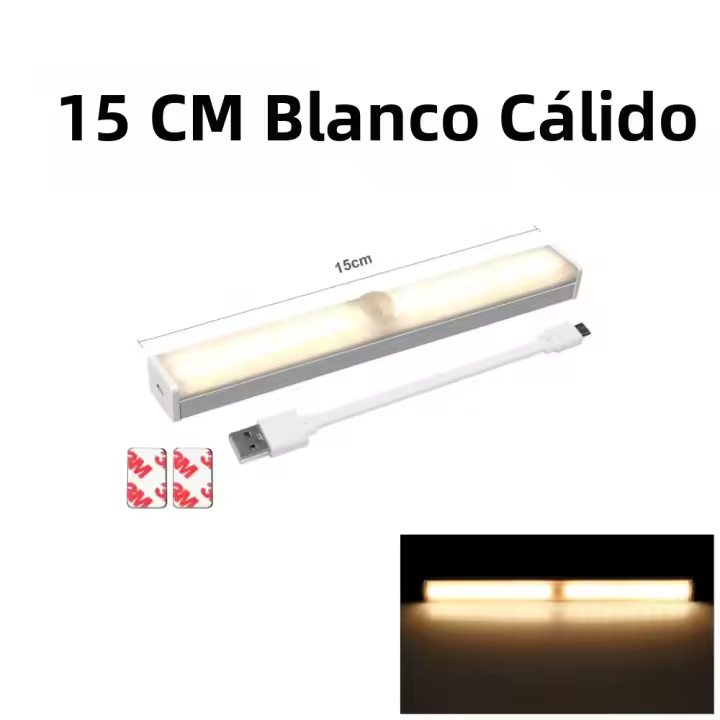 Lámpara De Pared Recargable LED Para Decoración De Casa Y Baño Con Sensor De Movimiento Infrarrojo Luz De Escalera Y Espejo Auto Encendido Y Apagado 15-50cm - 1
