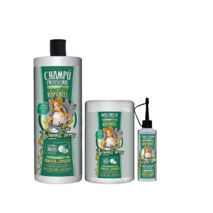 LUCKYSTAR PACK DE DONA FLORA RAPUNZEL, CHAMPU 1000 ML, MASCARILLA 1000 ML Y TONICO 70 ML - 1