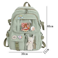 Mochila De Nylon Impermeable Para Mujer Con Múltiples Bolsillos Kawaii Para Estudiantes Con Capacidad Para Laptop Y Libros - details 3