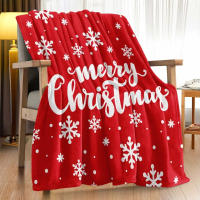 Manta, Plaid Sofá con Motivos Navideños 130x180cm , Merry Christmas. Polyester. - details 0