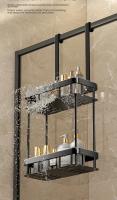 Rack De Almacenamiento Para Baño Colgante Sobre Puerta Caddy De Ducha Doble Capa Organizador De Estante De Ducha Moderno Y Sencillo - details 9