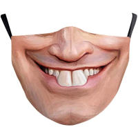 Mascarilla De Halloween Para Adultos Con Diseño Divertido De Expresiones Faciales En Algodón Mezclado Lavable Protección No Médica - details 6