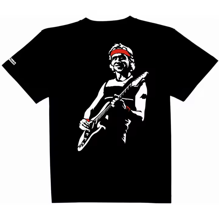Camiseta Negra Manga Corta Guitarrista Dire Algodon Unisex Musica Rock Straits Cantante Americano - 1