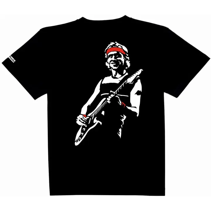 Camiseta Negra Manga Corta Guitarrista Dire Algodon Unisex Musica Rock Straits Cantante Americano - 1