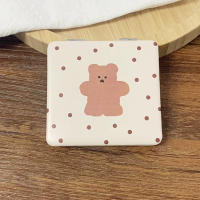 Espejo De Maquillaje Portátil Doble Cara Pequeño De Peluche Oso Cartoon Para Mujeres Herramientas De Cosméticos - details 3