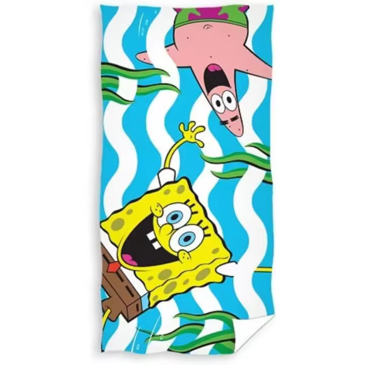 Toalla Infantil de mano Bob Esponja 30x50 cm – 100% Algodón Suave y Absorbente con Licencia Oficial - 1