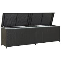 vidaXL Caja de almacenaje de jardín ratán sintético negro 200x50x60 cm - details 0