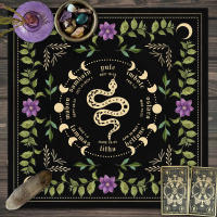 Mantel De Tarot Con Tu Poder En Forma De Serpiente Y Estampado Floral Y Vegetal Para Decoración De Altar Estilo Clásico Material Poliéster/Celulosa - details 14