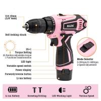 HILDA 12V Taladro Eléctrico De Litio Rosa 3/8 Pulgada Taladro Eléctrico Sin Cable Mini Herramienta De Perforación Para DIY En El Hogar - details 8