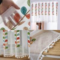 Valance De Cortina Sutil Con Bordado De Hojas Coloridas Para Cocina Material De Poliéster 100% Estilo Coreano Con Bolsa Para Rodamiento - details 1