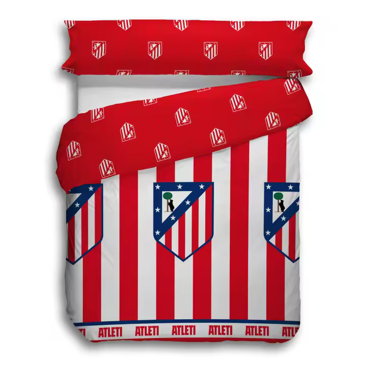 Dhestia Home Funda Nórdica Escudo Oficial Del Atlético de Madrid, Funda Edredón Atlético de Madrid par Cama 90 y Cama 105 - 1