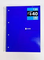 Enri，cuaderno notebook, libreta escolar A4 ，5 Franjas de Colores, A4 210 x 297 mm, 160 Hojas Cuadriculadas 5 mm, Papel 70 g/m², 4 Taladros, Cubierta de Cartón Compacto, disponible 4 colores - details 2