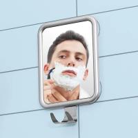 Espejo Antiniebla Para Baño Con Fuerte Vaso De Adhesión Espejo De Ducha De Baño Colgante Para Maquillaje Y Afeitado Con Portacortadora Moderno Acero Aluminio 6 Pulgadas - details 1