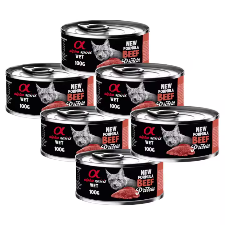 Alpha Spirit Comida Húmeda para Gato en Lata Sabor Ternera – Alimento Completo Natural y Sin Cereales - 1