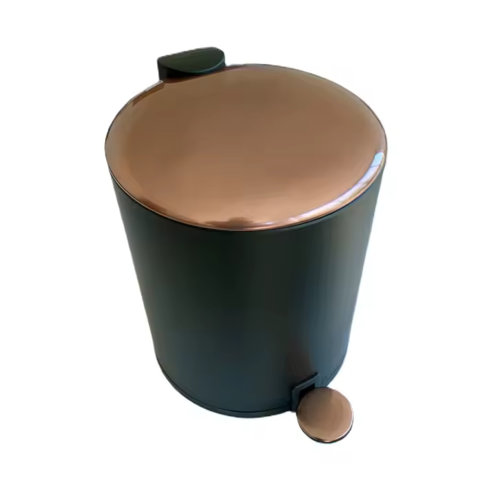 PAPELERA AMIKO SERIE COPPER CON PEDAL PARA LA APERTURA Y 5 LITROS DE CAPACIDAD - 1
