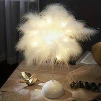 Lámpara De Mesa LED Con Diseño De Plumas Para Niños - Portátil Y Ideal Para Decoración De Dormitorio Tamaño 1PC Fuente De Alimentación Batería - details 8