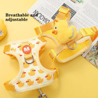 Harnés De Malla Transpirable Para Mascotas Con Dibujos Animados Pato Amarillo Pequeño Ajustable Para Perro Gato Cachorro Con Correa - details 0