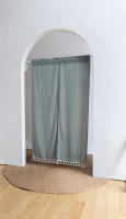 Cortina De Puerta De Estilo Japonés En Algodón Y Lino Sin Perforaciones Cortina Coreana Para Hogar Con Diseño Estripado - details 26