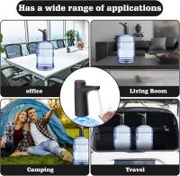 Dispensador de agua automático, bomba para botellas de agua, bomba de agua potable, dispensador de agua eléctrico para camping, hogar, oficina, recargable (negro) - details 4
